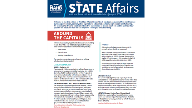 state affairs newsletter page