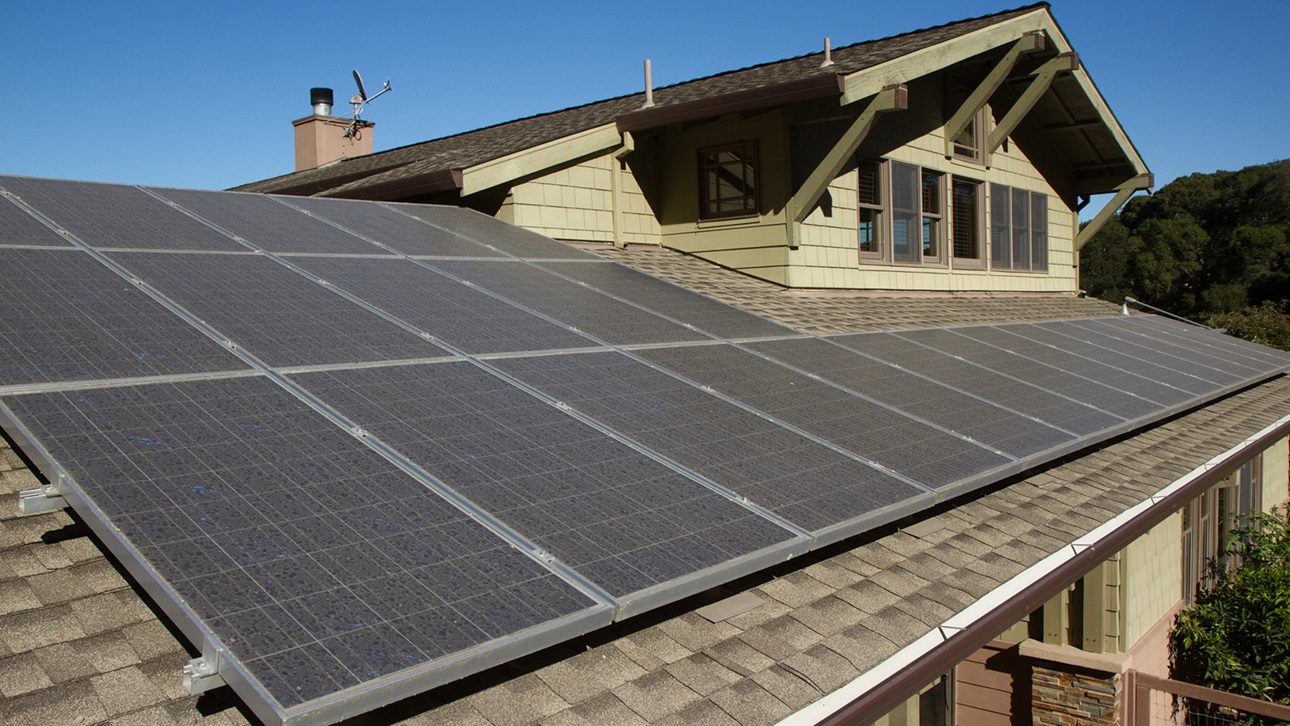 Solar panels on a roof