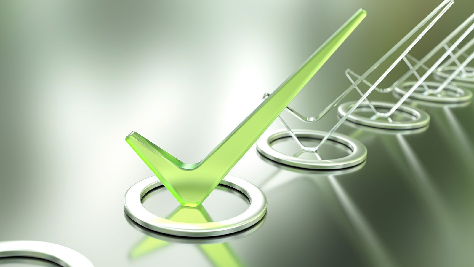 Green glass checkmark