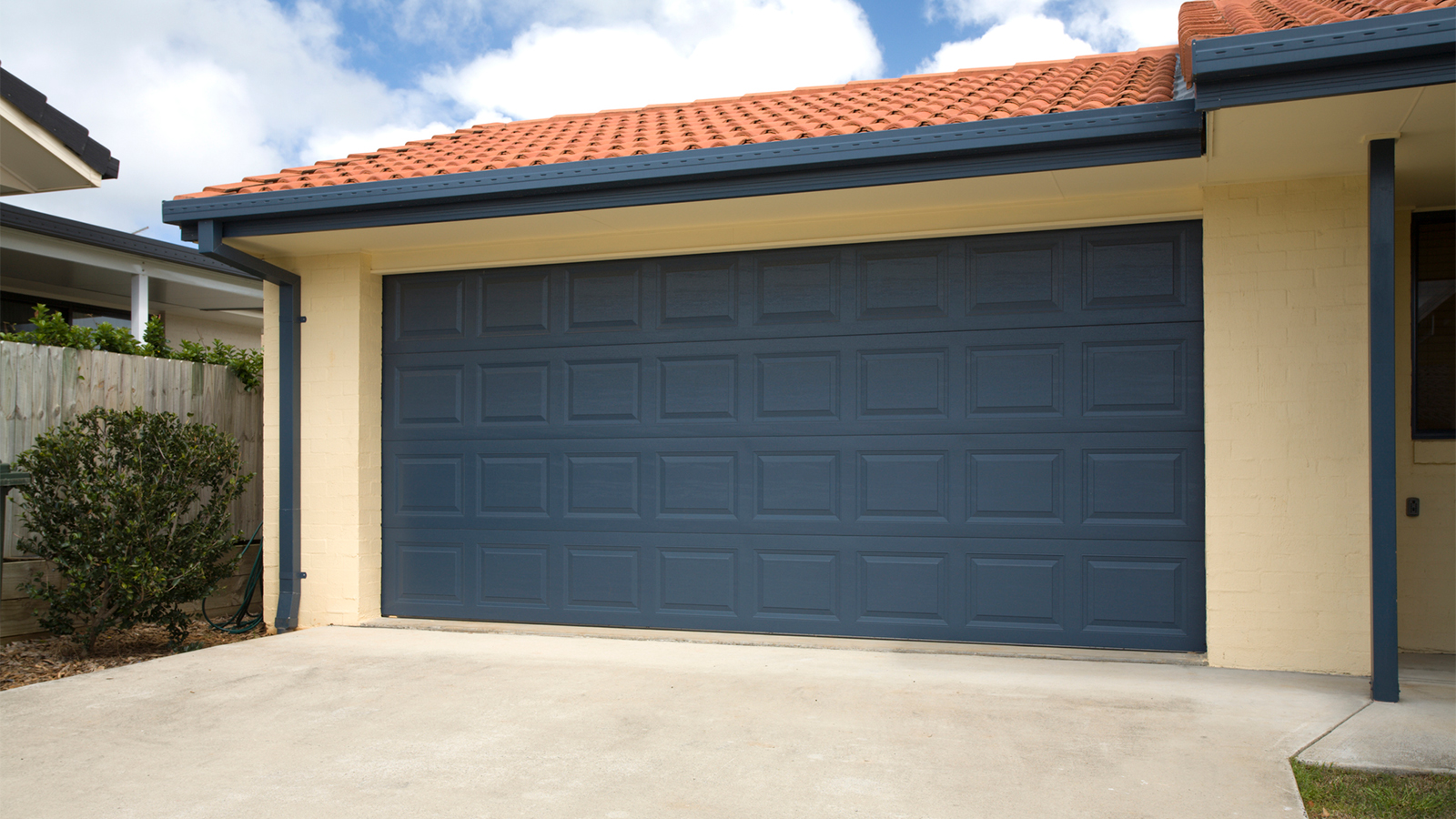 A two-car garage door