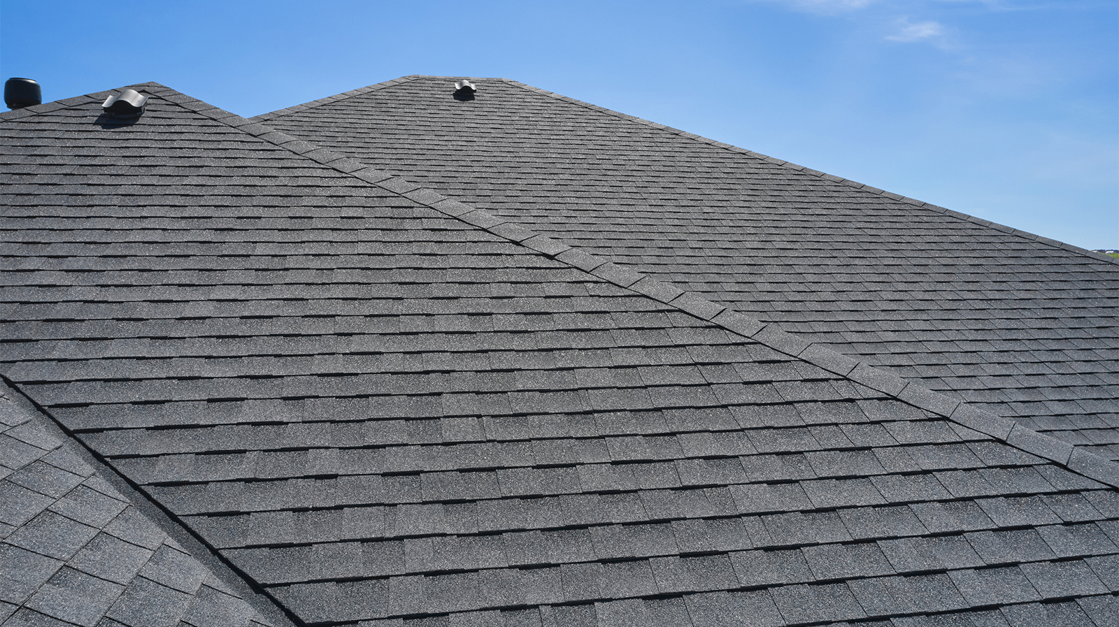 Gray shingles on a roof
