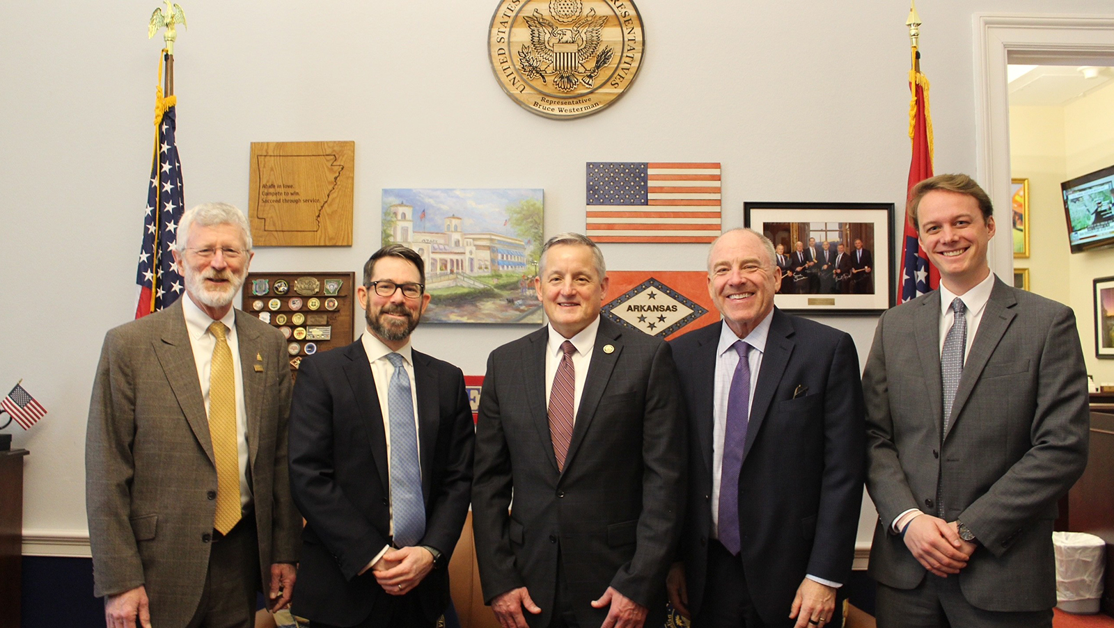 Rep. Bruce Westerman (R-Ark.) (center) with NAHB First Vice Chairman Bill Owens (far left) and NAHB Government Affairs staff