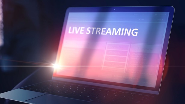 livestream on laptop