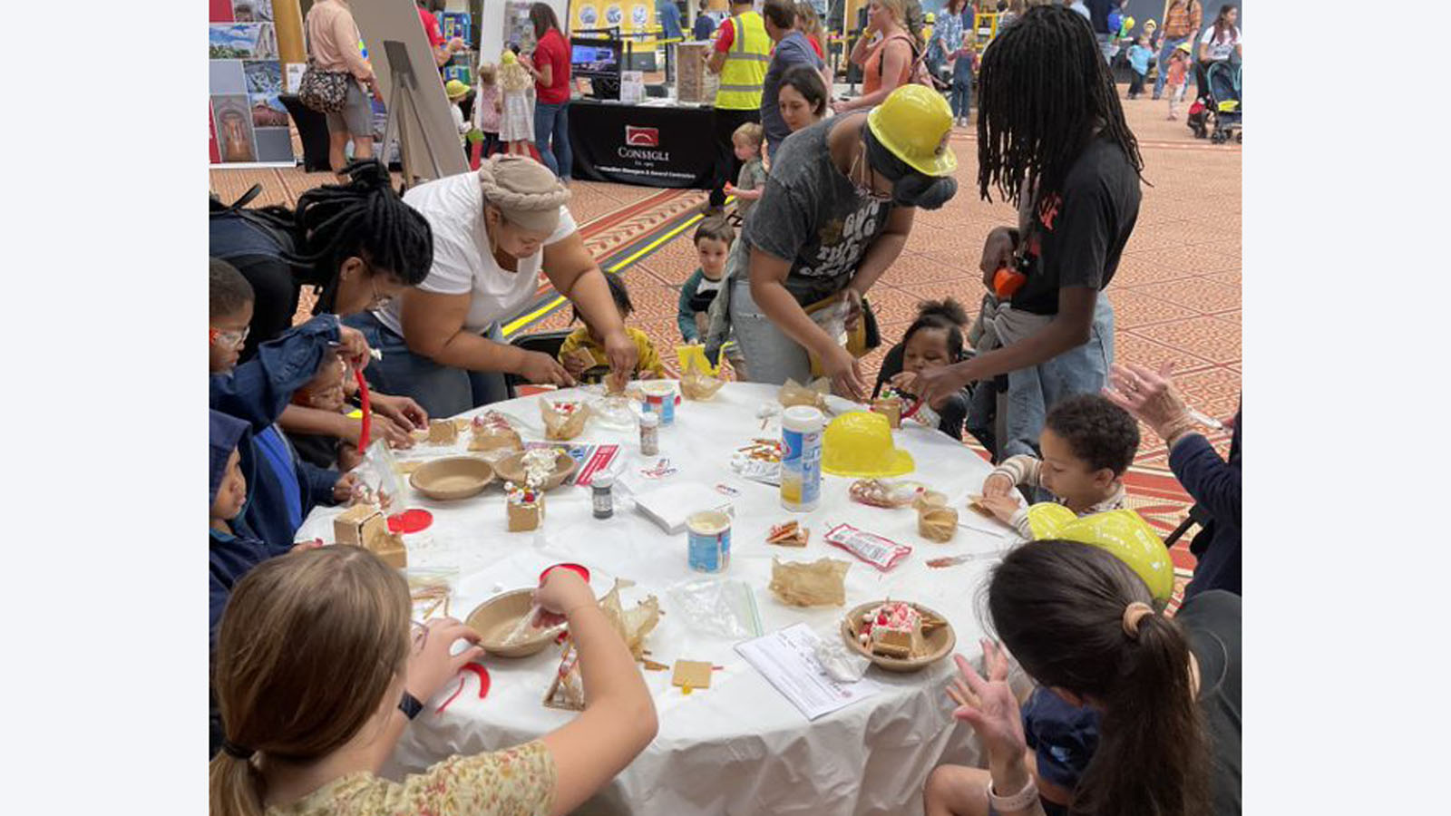 children complete construction activity