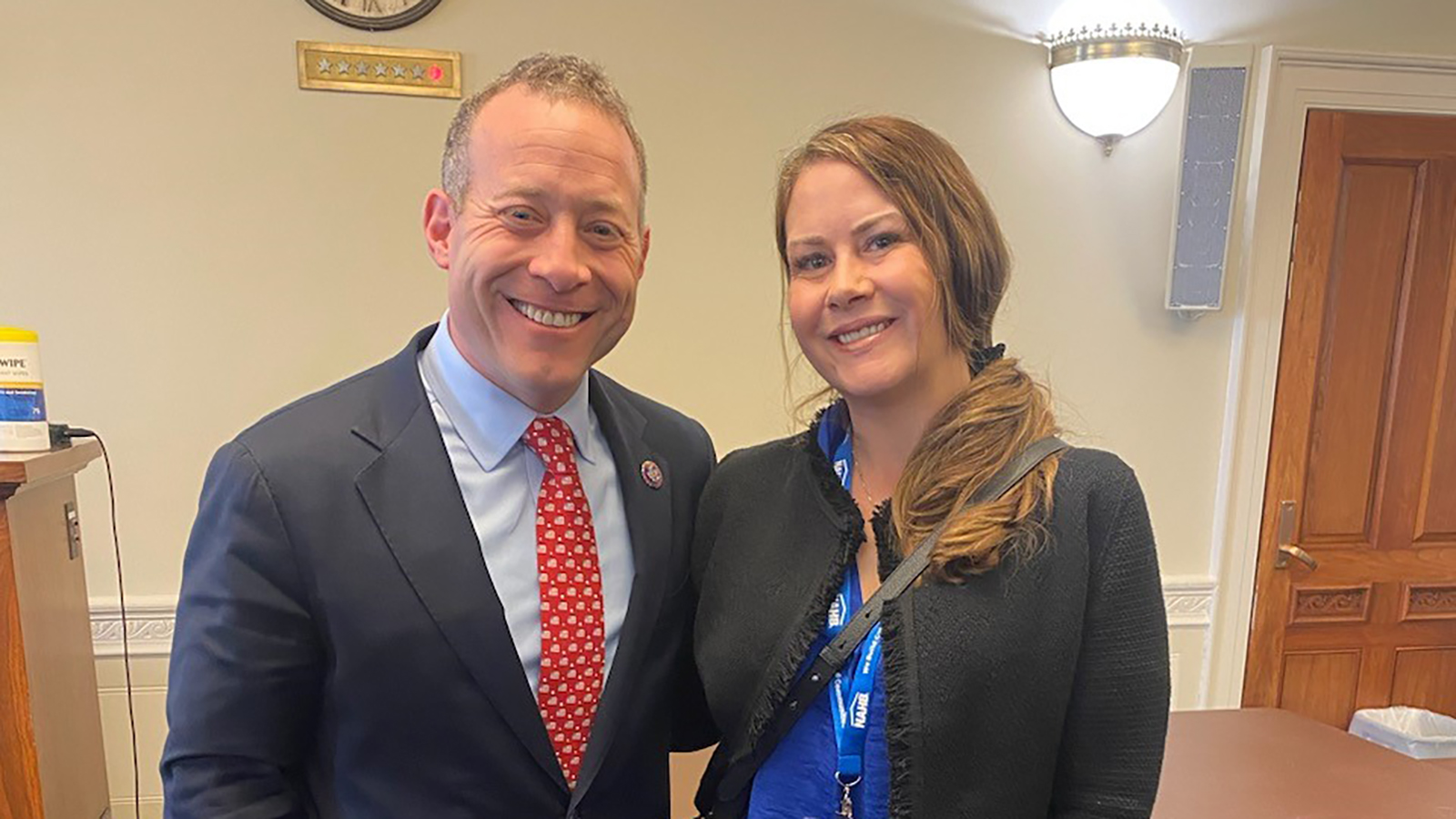 Geraldine Smith with Rep. Josh Gottheimer 