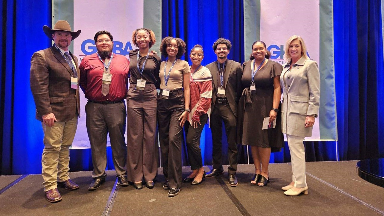 group of students at HBA event