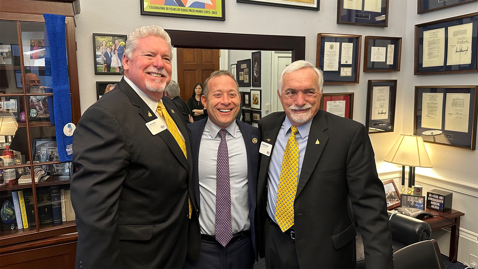 Josh Gottheimer with Carl Harris and Buddy Hughes