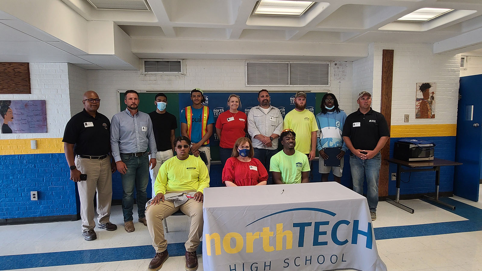 group of students and instructors during signing day