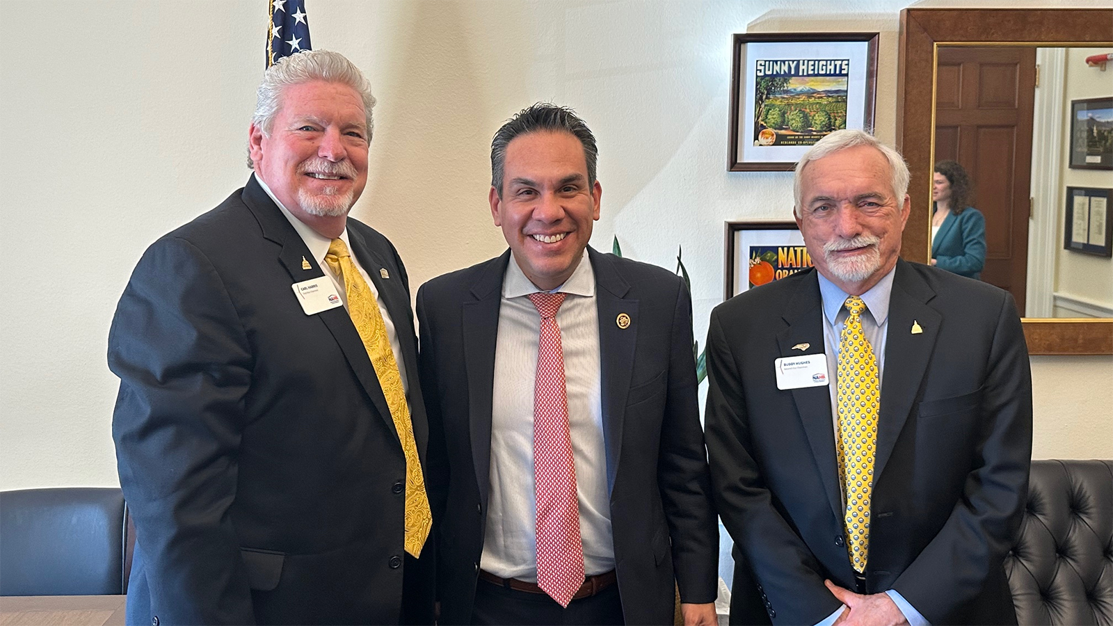 Pete Aguilar with Carl Harris and Buddy Hughes