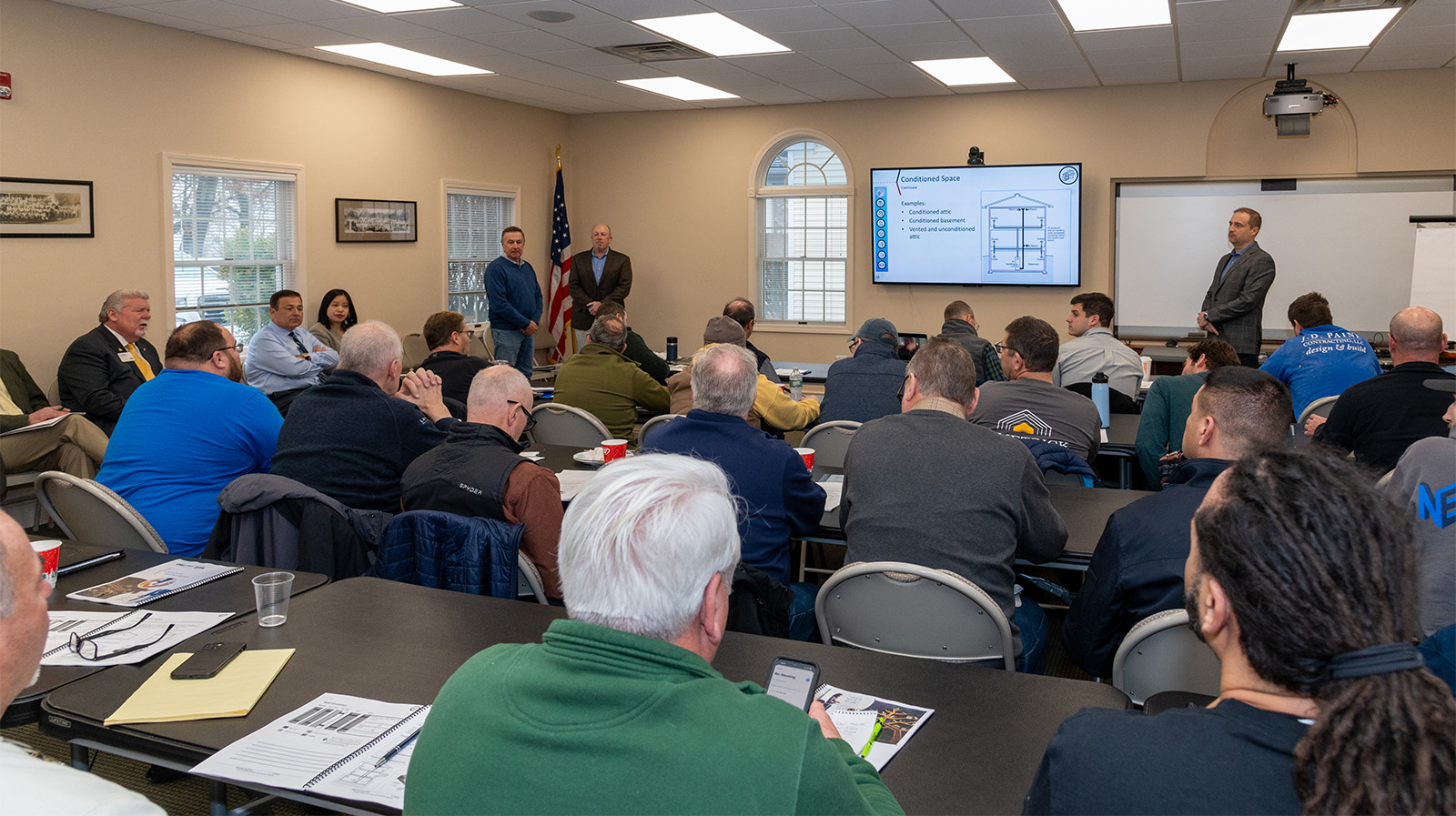 Crowd at the Rhode Island BA watches NAHB conduct training