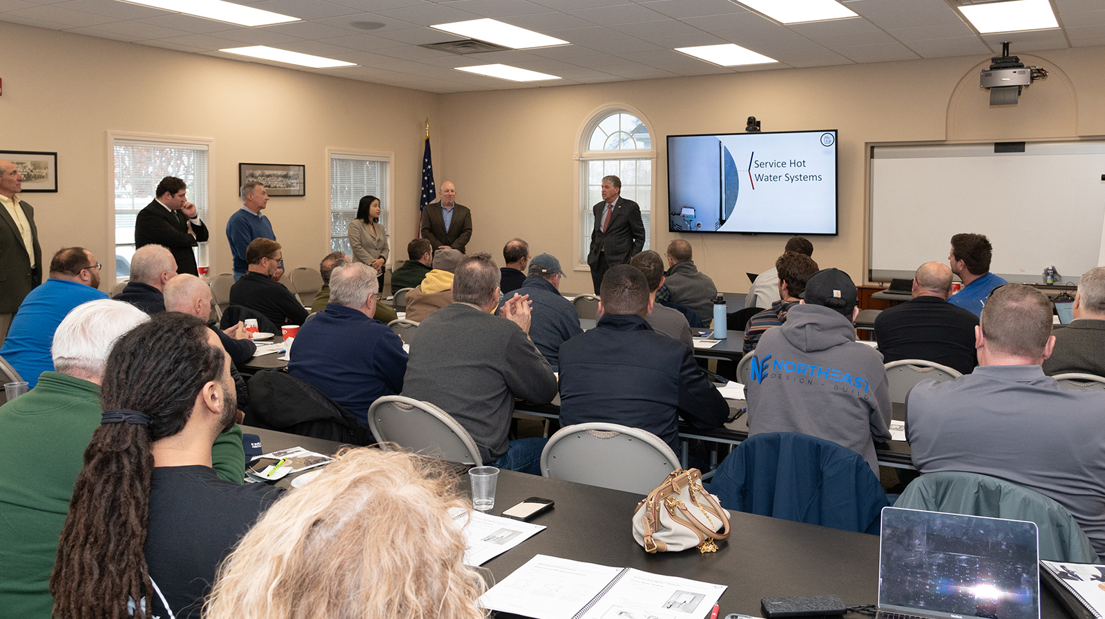 Governor addresses the crowd at Rhode Island BA