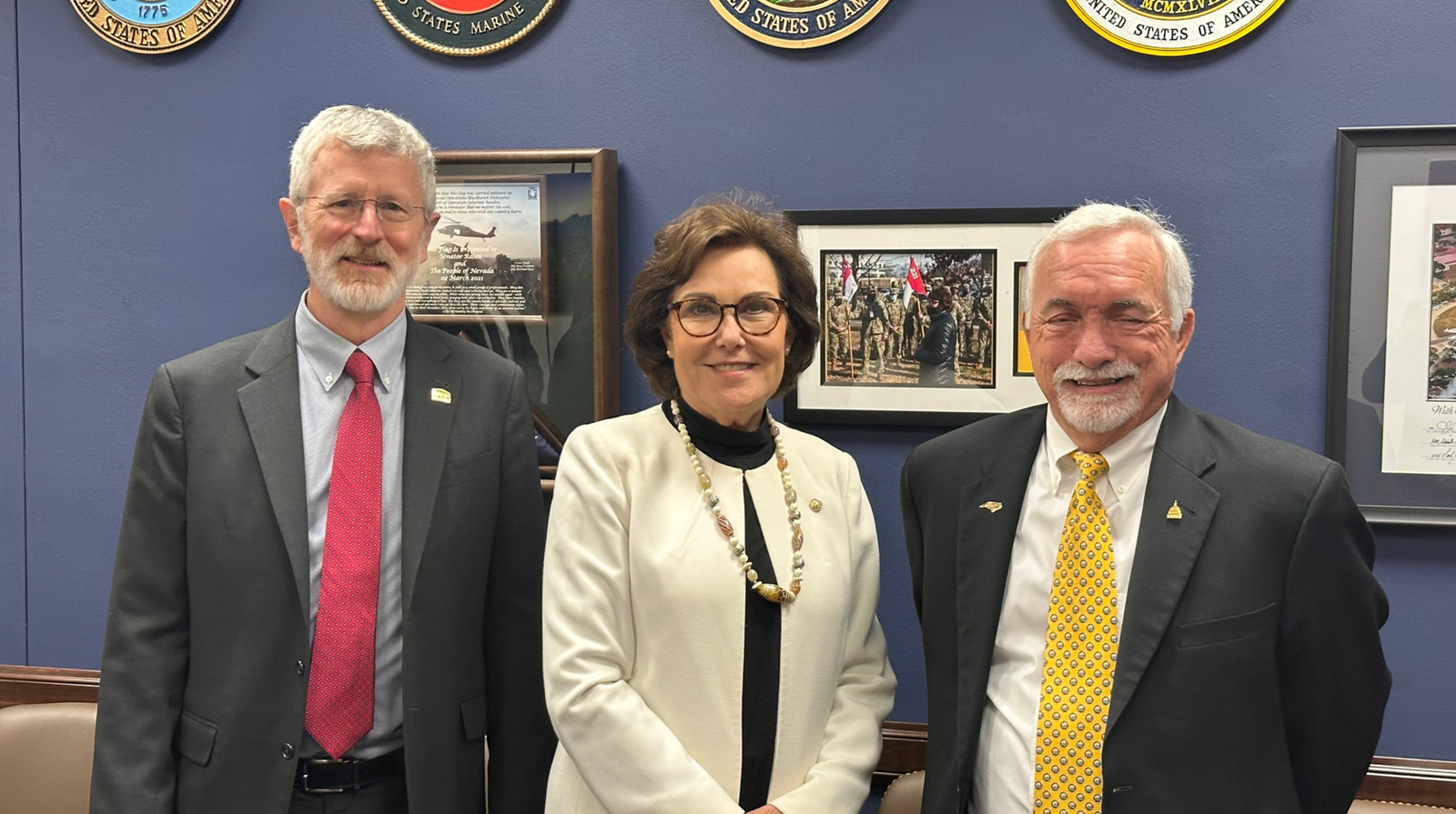 Bill Owens, Sen. Jacky Rosen (D-Nev.), and Buddy Hughes