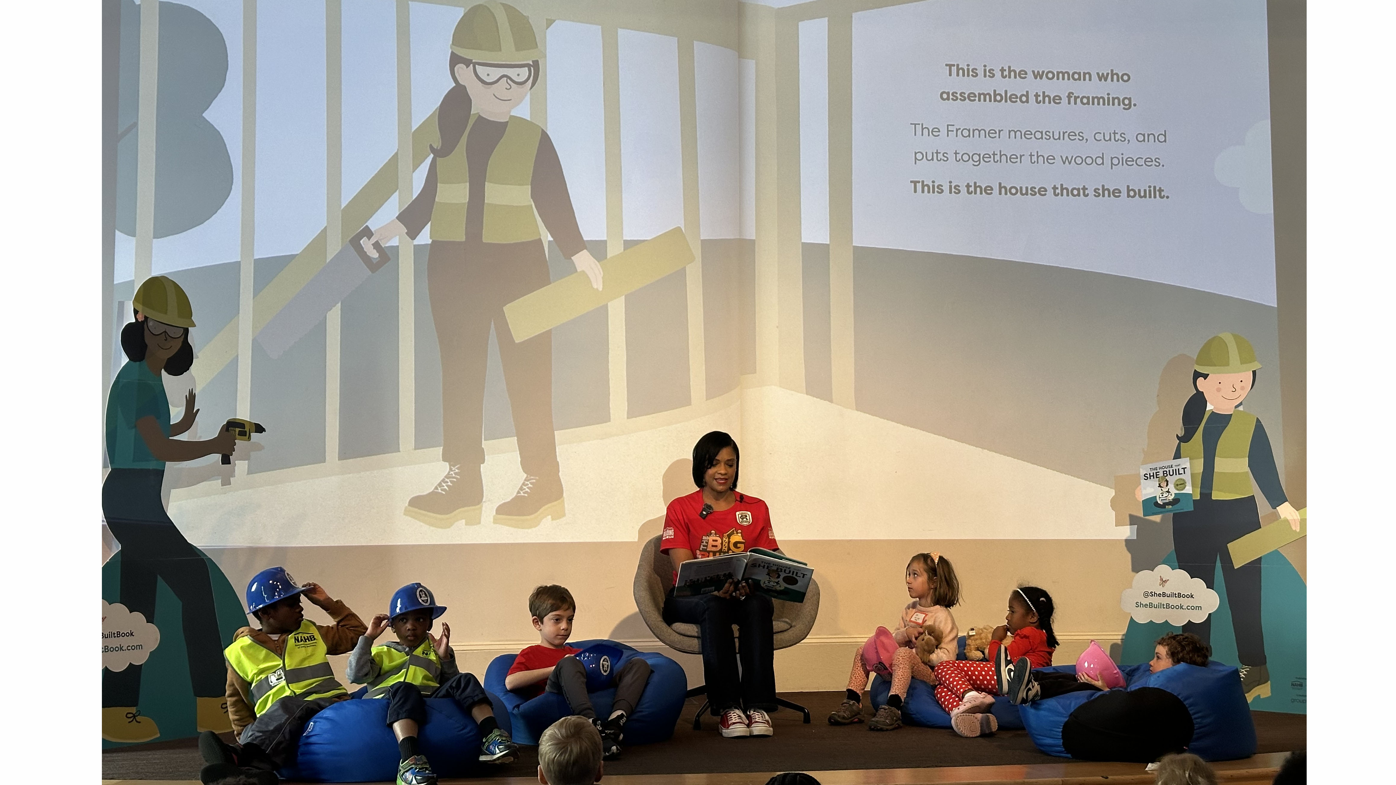 builder reads a story