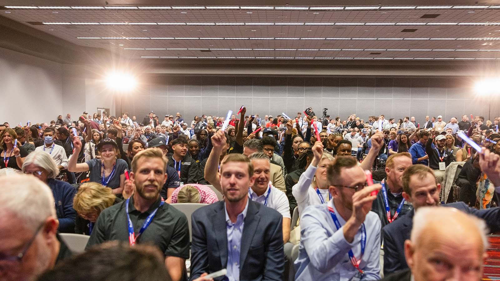 View of major crowd at the student competition awards ceremony.