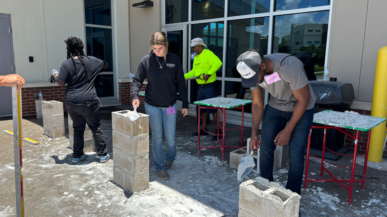 Students complete a building project to gain hands-on experience.