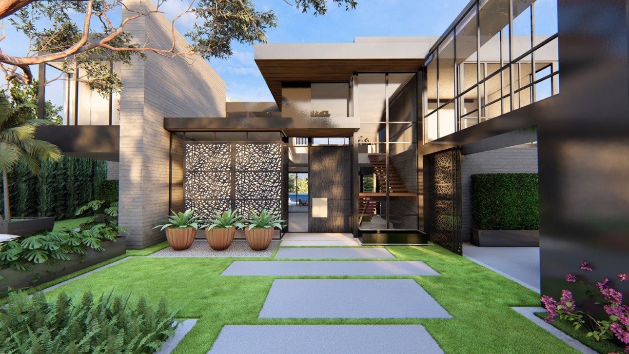 The New American Home 2026 front walkway