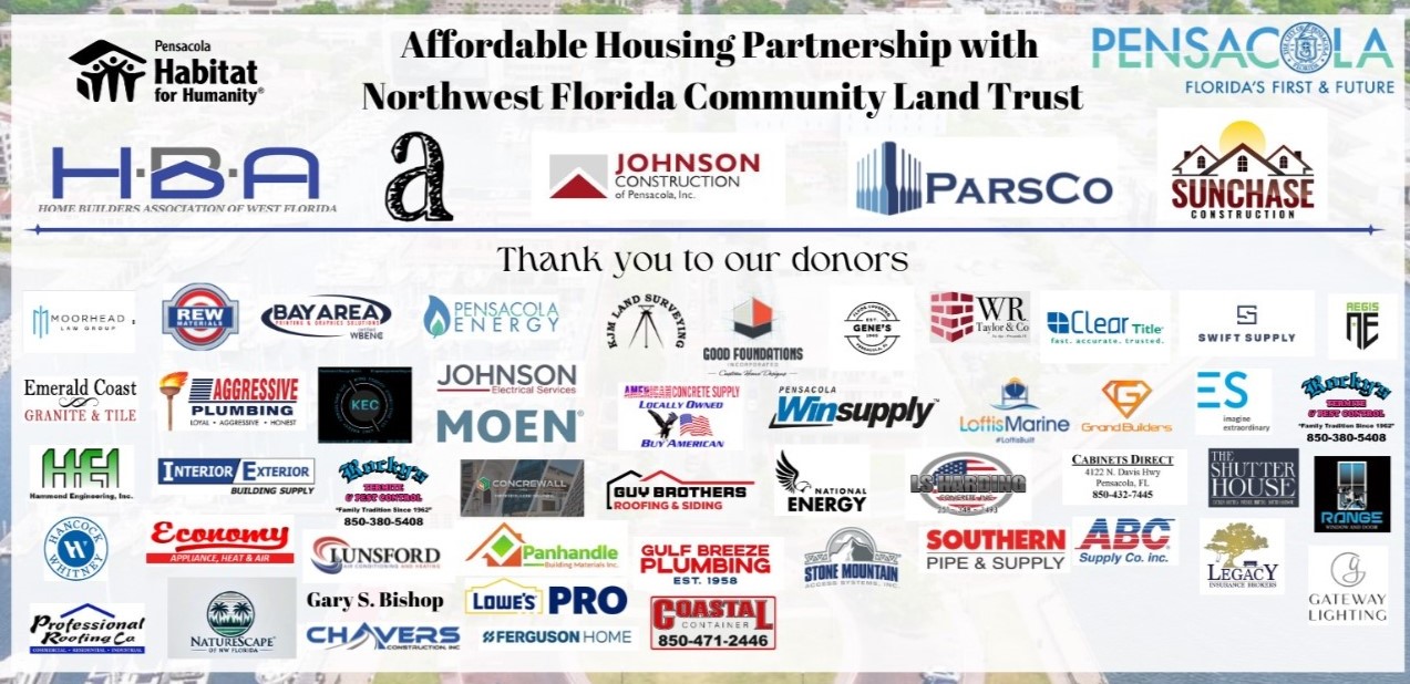 Member partners that helped build affordable housing in Pensacola, Florida