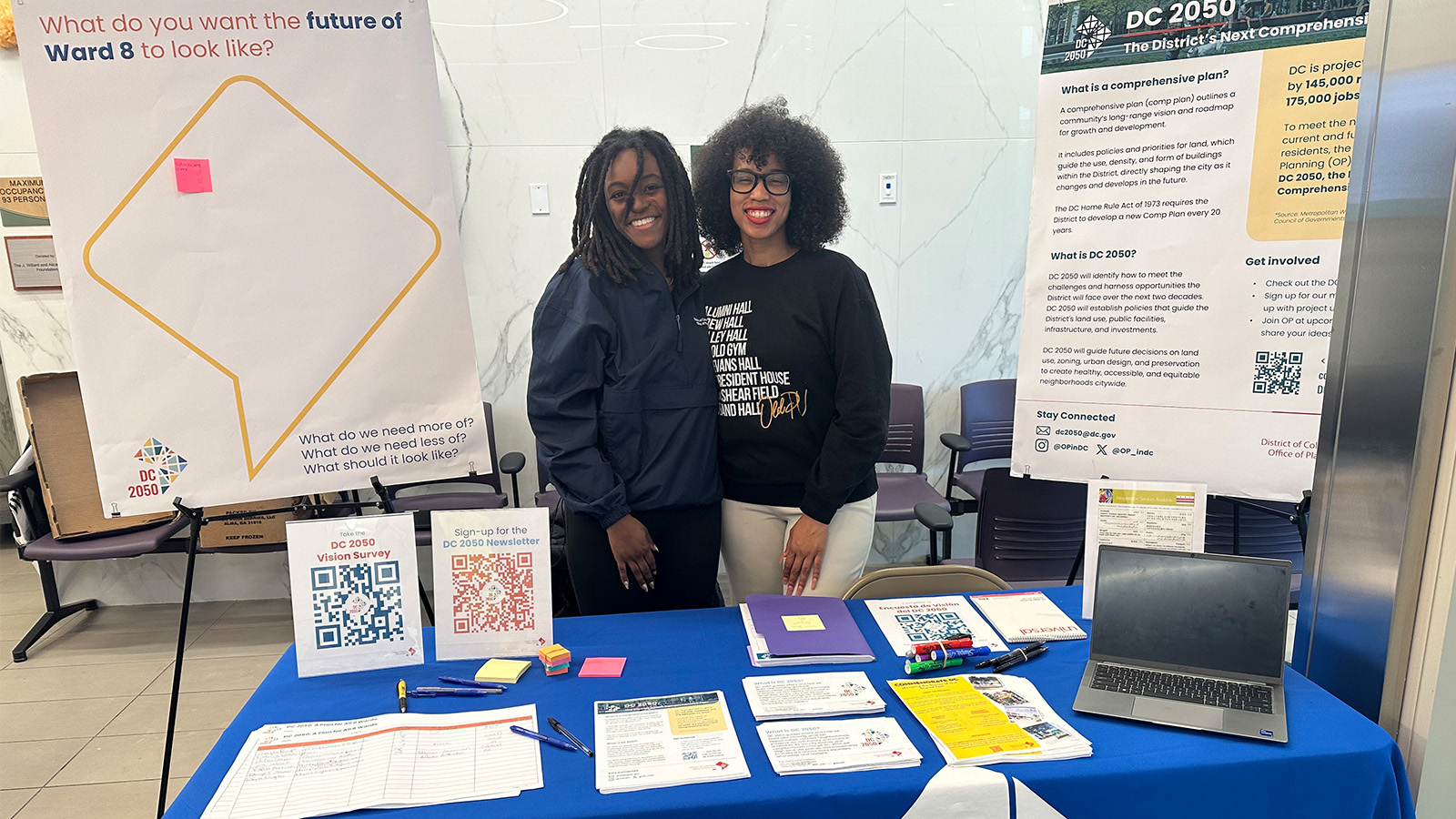 Zhetique Gunn pictured working a booth as an urban designer