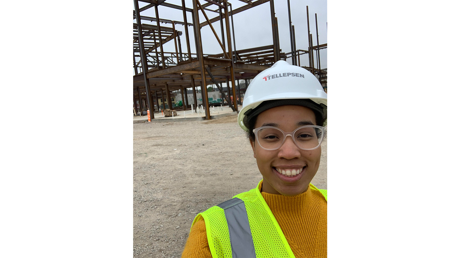 Zhetique Gunn working on the jobsite