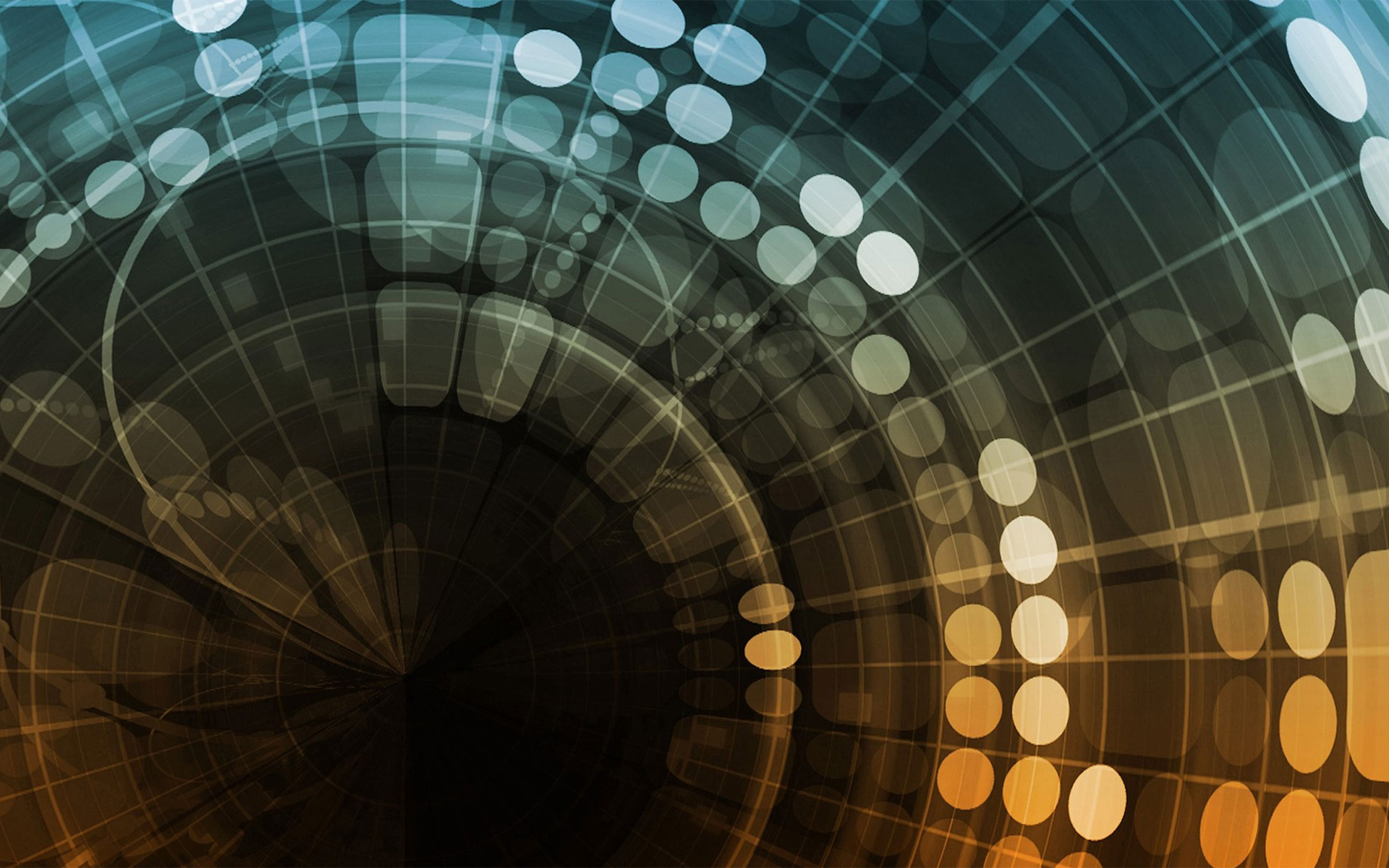 Multicolored dots going around in a circular motion