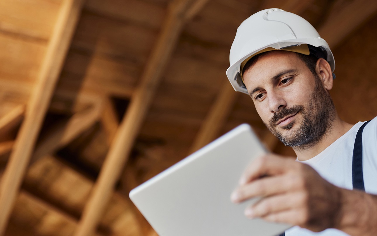 Construction workers on the rooftop