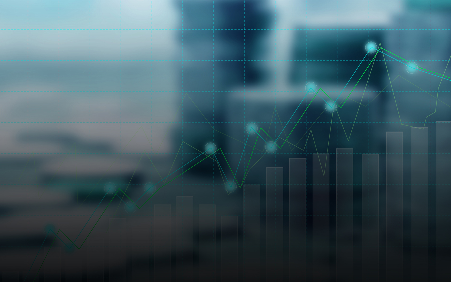 Stacks of coins and an economics chart trending upwards