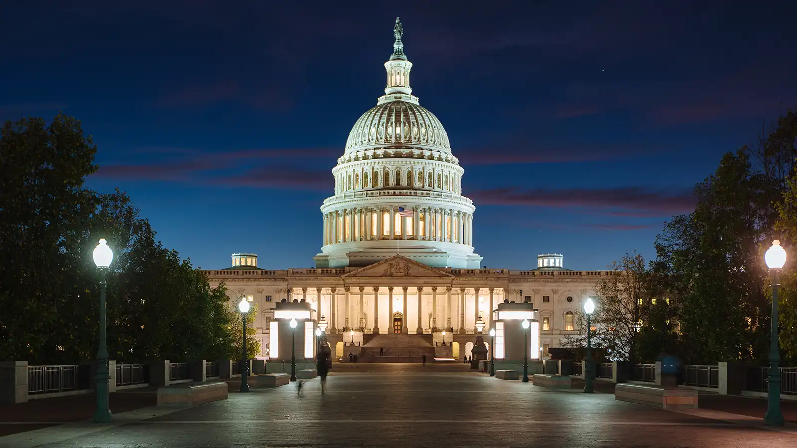 Capitol building in Washington D.C. at night