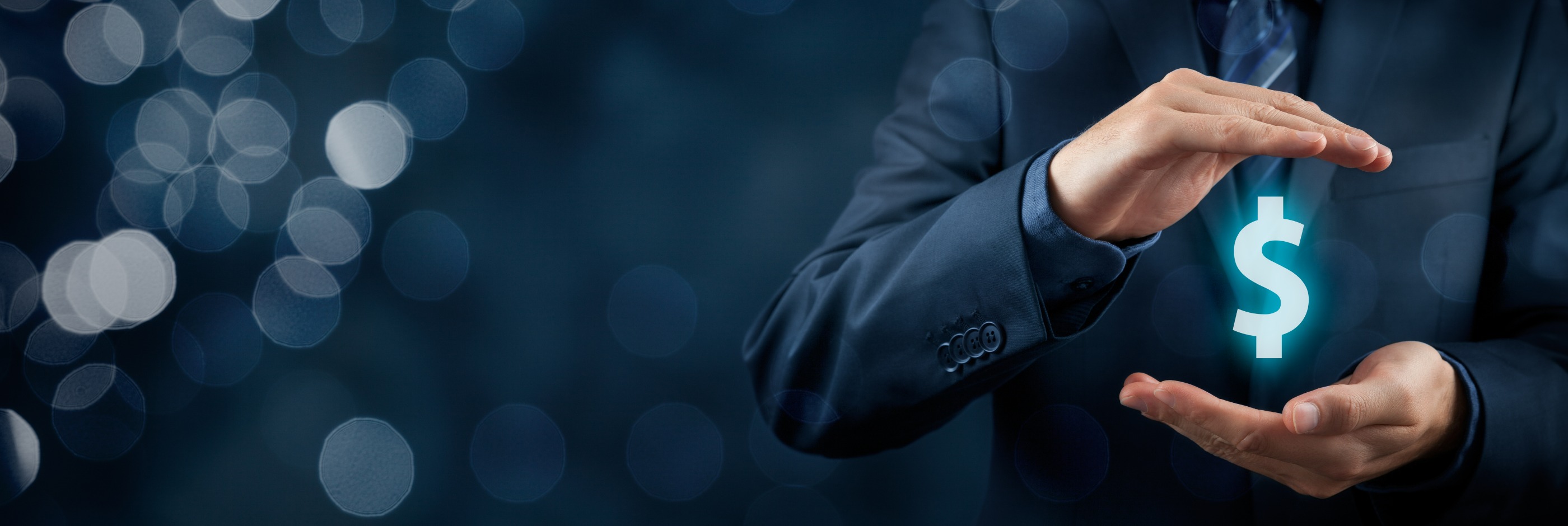 A pair of hands cupping a dollar sign