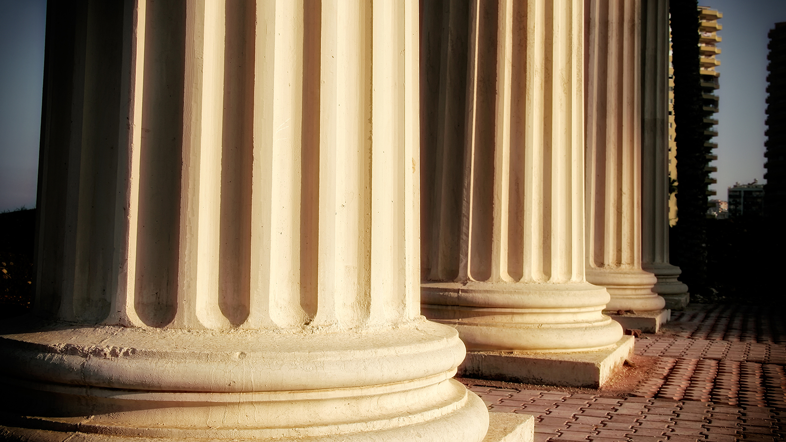 Columns at the courthouse entrance