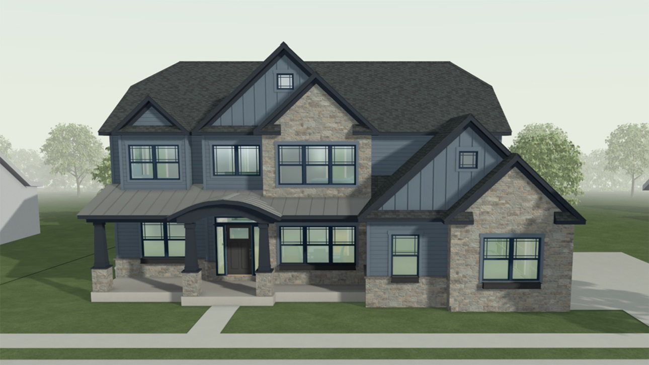 Graphic of a gray house