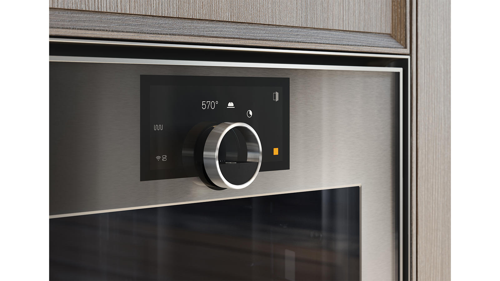 Close-up of Gaggenau Bauhaus-inspired oven control dial