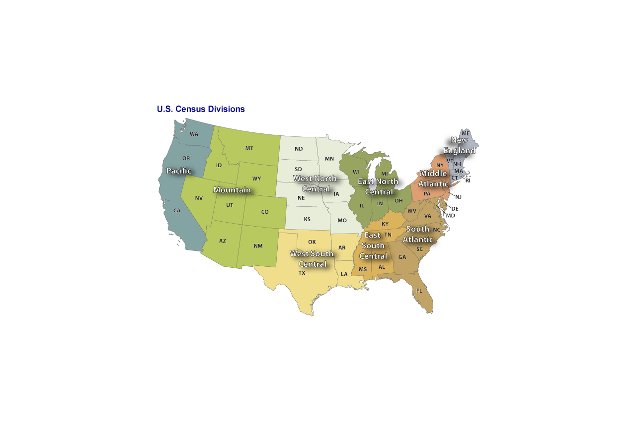 US Census Map Divisions