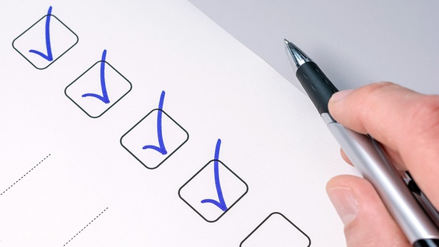 A checklist with a couple of checkboxes checked